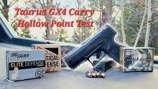 Taurus GX4 Carry Hollow Point Test