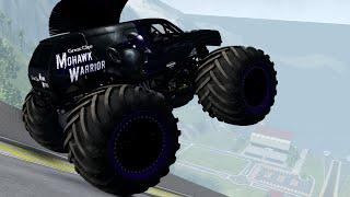 Mohawk Warrior Fox 106.7 and Grave Digger Monster Jam Epic High Speed Jumps | BeamNG.Drive