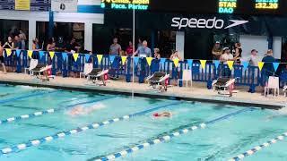 Tony Tang (12) winning 1st place on 100 meters freestyle — 1:04:51 — 4th lane orange cap — 2024.6.16