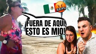 GRINGA CORRE a MEXICANOS de PUERTO MORELOS diciéndoles que “ESTA es SU PLAYA”  **es inaceptable**