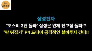 삼성전자 "코스피 3천 돌파" 삼성은 언제 전고점 돌파!? "판 뒤집기" P4 드디어 공격적인 설비투자 간다!!