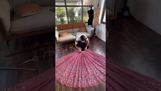 Lehenga Making Process || Peach color Sequence Embroidery work Designer Lehenga choli #lehengas