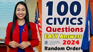 100 Civics Questions and answers in RANDOM Order & SIMPLEST ANSWERS [2024 UPDATE]