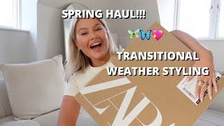 NEW ZARA HAUL!! SPRING STYLING | HOW TO DRESS FOR TRANSITIONAL WEATHER | DENIM SKIRTS | BLOUSES