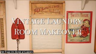 LAUNDRY ROOM CLOSET MAKEOVER PROJECT!! - Antique Washboard Collection & Vintage Decor