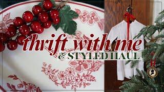 THRIFT WITH ME & STYLED THRIFT HAUL! | Goodwill Thrifting, Home Decor, Christmas Decor