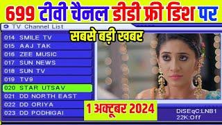 Dd Free Dish Mpeg2 Set Top Box Latest Update ADD New TV Channels 1st October 2024 DD Free Dish