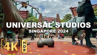 Full Walking Tour of UNIVERSAL STUDIOS SINGAPORE! | Dinosaur Shows & POV Ride Tours | Sentosa Island