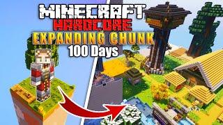 I Survived 100 Days ON AN EXPANDING CHUNK in Minecraft Hardcore!