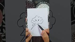 Easy Drawing Cloud Storm  #shorts #drawing #drawingtutorial #clouds #foryou