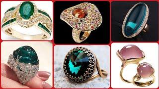 Latest Delicate unique ring designs Gemstone & gold Ring designs