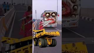 Massive Mixer Truck & Container Trucks Accidentally!! A Visual Feast