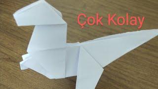 Kağıttan Kolay Dinozor Yapımı|Origami Adresim