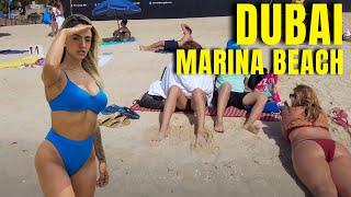 Dubai Beach Walking Tour UAE April 2024  4K