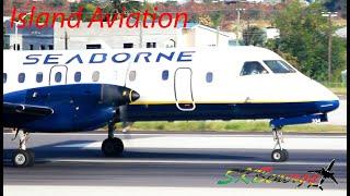 Seaborne Airlines Saab 340 in Action !!! Taxi/Departure from St Kitts to San Juan