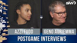 Azzi Fudd and Geno Auriemma talk UConn stifling defense after win in Big East tournament opener