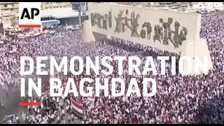 Massive demonstration in Baghdad to show support to Palestinians amid escalating Israel-Hamas war