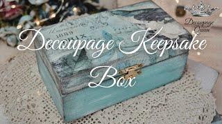 Decoupage with Rice Paper on Wooden Box by Iveta Ziedina