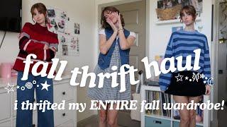 Thrifting my DREAM FALL WARDROBE!  *pinterest* inspired outfits, try on thrift haul 