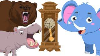 Hickory Dickory Dock Elphant vs Bear Hunt vs Hippo Song - Preschool Songs for Circle Time