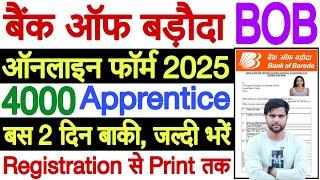 bob apprentice 2025 form fill up last date  bank of baroda apprentice recruitment 2025 form fill up