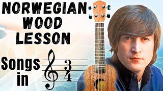 Beatles Ukulele Lesson Immersion: Strumming in 3/4 time + George's Sitar Melody!