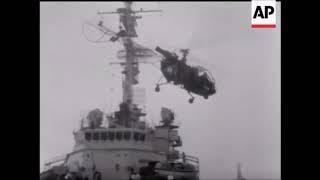 French Navy SE.3130 Alouette II landing tests on the new helicopter cruiser (1963)