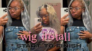 ‘26 ICE GREY BODY WAVE WIG INSTALL + COLORING & STYLING | NijaD.