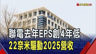 聯電南科廠遇強震"一度停機"估影響Q1營收個位數百分比 展望2025看旺22奈米營收貢獻｜非凡財經新聞｜20250121