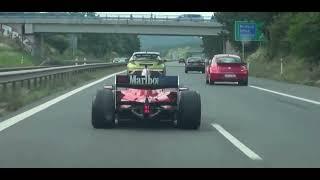 Formula Car on a Public Highway in the Czech Republic