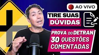 [LIVE 15h] SIMULADO DETRAN 30 QUESTÕES COMENTADAS - Revisão de prova do Detran 2024 [#14]