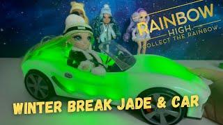 Rainbow High Winter Break Jade Hunter & Color Changing LED Car !! Flashing Light Warning ️…