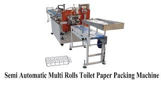 Empaquetadora de rollos múltiples de papel higiénico semiautomática