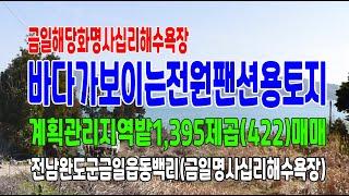 21-111[전남완도군지역땅][금일읍동백리바닷가토지]금일해당화해변,금일명사십리해수욕장부근,계획관리지역밭(422py)매매~