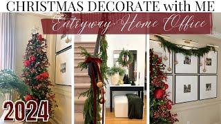 CHRISTMAS DECORATE WITH ME PT.5 | ENTRYWAY & HOME OFFICE HOLIDAY DECOR IDEAS