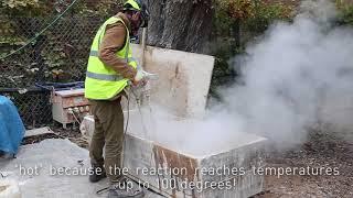 Hot mixed lime mortar at Reading Abbey