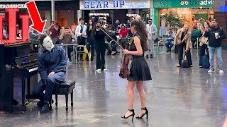 Michael Myers interrupted by Cat Woman at the airport. Shocked crowd!