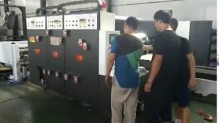 Two color printing machine with Rotary die cutting and slotting