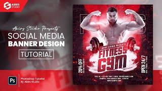 Fitness GYM Social Media Post and Square Flyer Design | Photoshop Tutorial