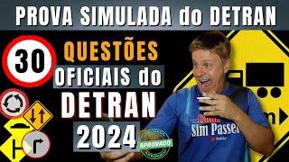 LEGISLAÇÃO DE TRÂNSITO 2024. SIMULADO DE 30 QUESTÕES DO DETRAN 2024. PROVA DO DETRAN 2024 CORRIGIDA