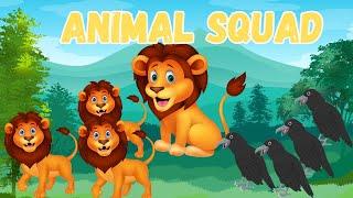 Animal Squad!! Learning Animal Group Names -Kids song