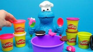 Play Doh Cooking Monster is going to eat cookies Family Toys Collector