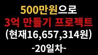 500만원으로 3억 만들기 중장기 프로젝트 20일차(743,805수익)