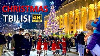 Tbilisi Christmas night walk 4K GEORGIA 