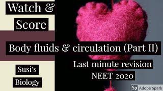 BODY FLUIDS & CIRCULATION PART II |LAST MINUTE REVISION|only important points |XIth |How to revise?