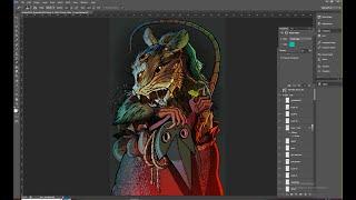 PHOTOSHOP TIME LAPSE EYE DETAIL AND RIM LIGHT  the RAT GOD game concept art