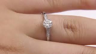 Round Cut Side Stone Engagement Ring SD038