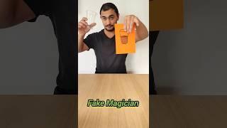 Fake Magician 🪄 Magic trick with empty cup Фокус с пустым стаканом  #shorts #magic #tricks