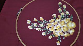 Easy free hand fabric painting tutorial | fabric painting on clothes | fabric painting for bedsheet