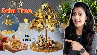 DIYLakshmi Coins Tree craft For Good Luck & Wealth 🪙  | Home decor craft ideas @Kalyaniscorner